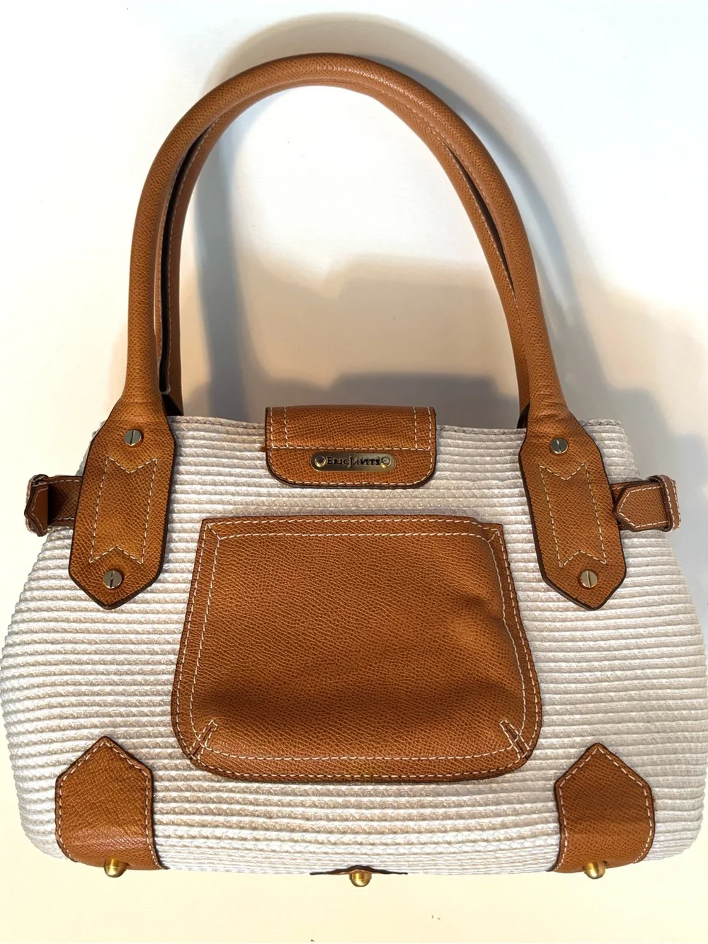 Rare Vintage Eric Javits White Raffia Woven Shopper Satchel NWT